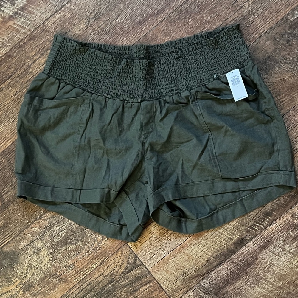Army Green Maternity Shorts